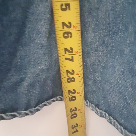 Reel Legends Vintage Shirt-Jacket Men's Large Blue Denim Shacket Elbow Patches - Picture 11 of 11